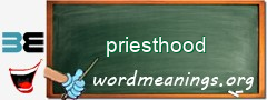 WordMeaning blackboard for priesthood